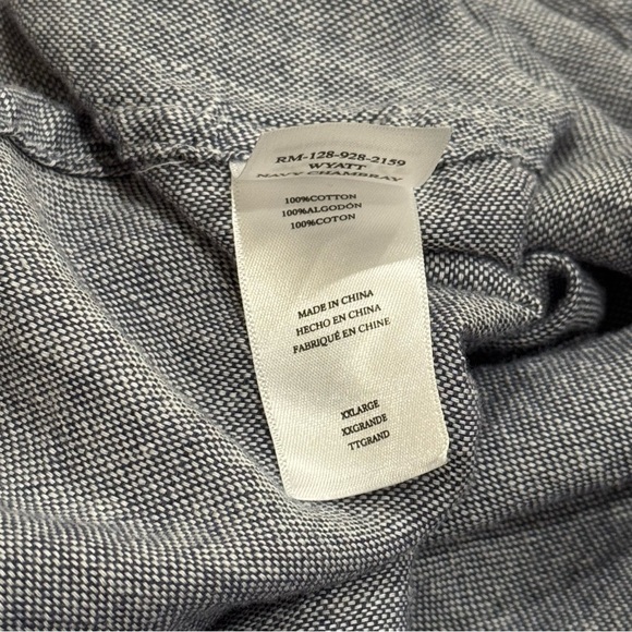 Rails Wyatt Chambray Button Down in Blue Heather Lightweight Men’s Size XXL - Picture 9 of 11